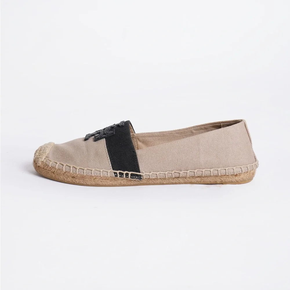 TORY BURCH WESTON ESPADRILLES Beige and Black Flats 6.5